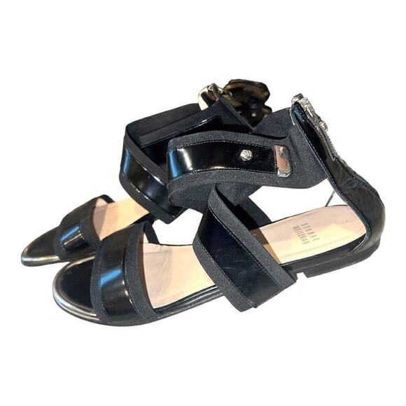 ▶️ Stuart Weitzman ◀️ Black Silver Expo Jet with Mirror. Size 8 - Picture 7 of 13